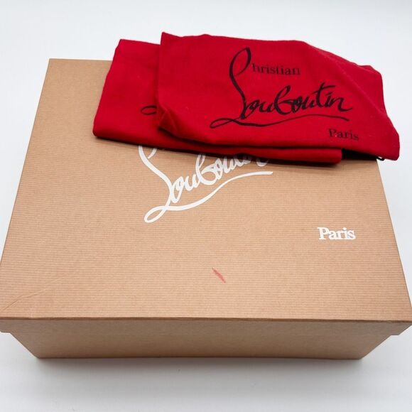 Christian Louboutin Calamijane 100 Mastic Leather Pointed Toe Ankle Booty EU38.5 - Picture 11 of 13